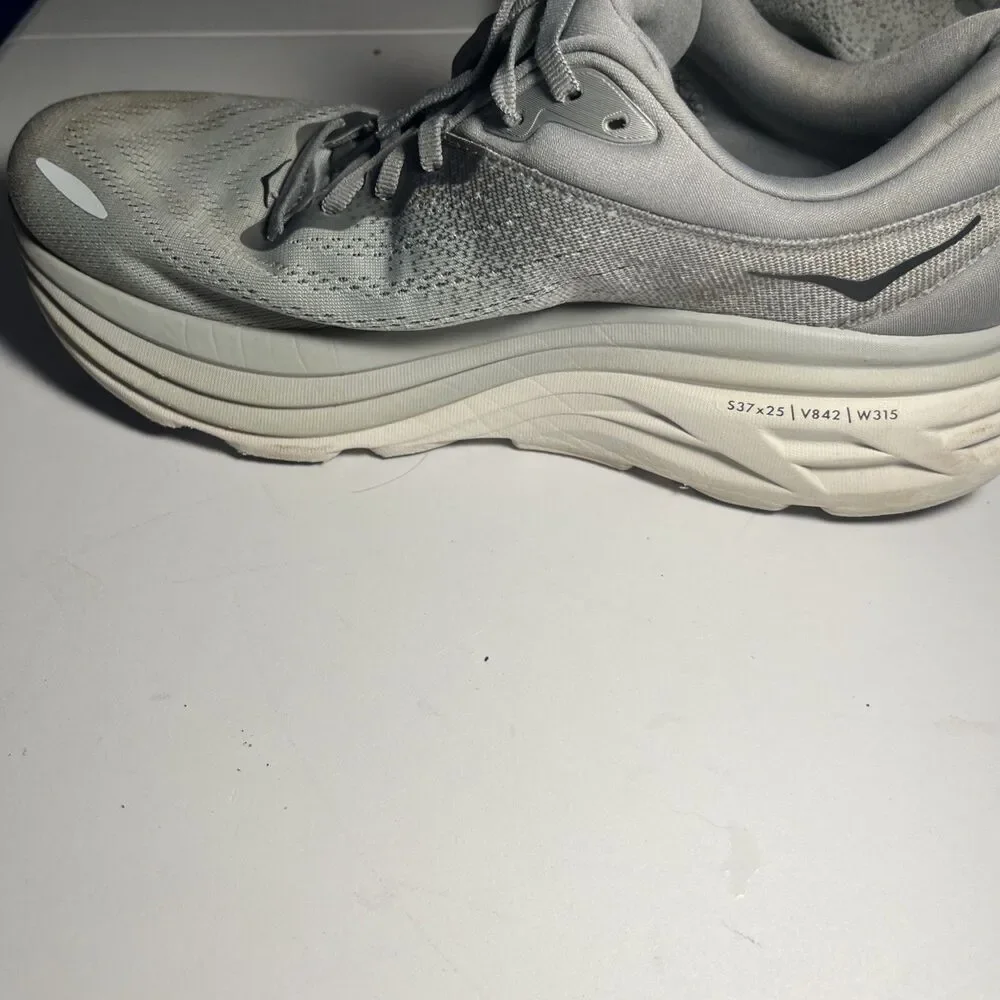 Mens Pre-owned Gray Hoka One One Bondi 8 Running Shoes Size 9 2E Minimal Wear